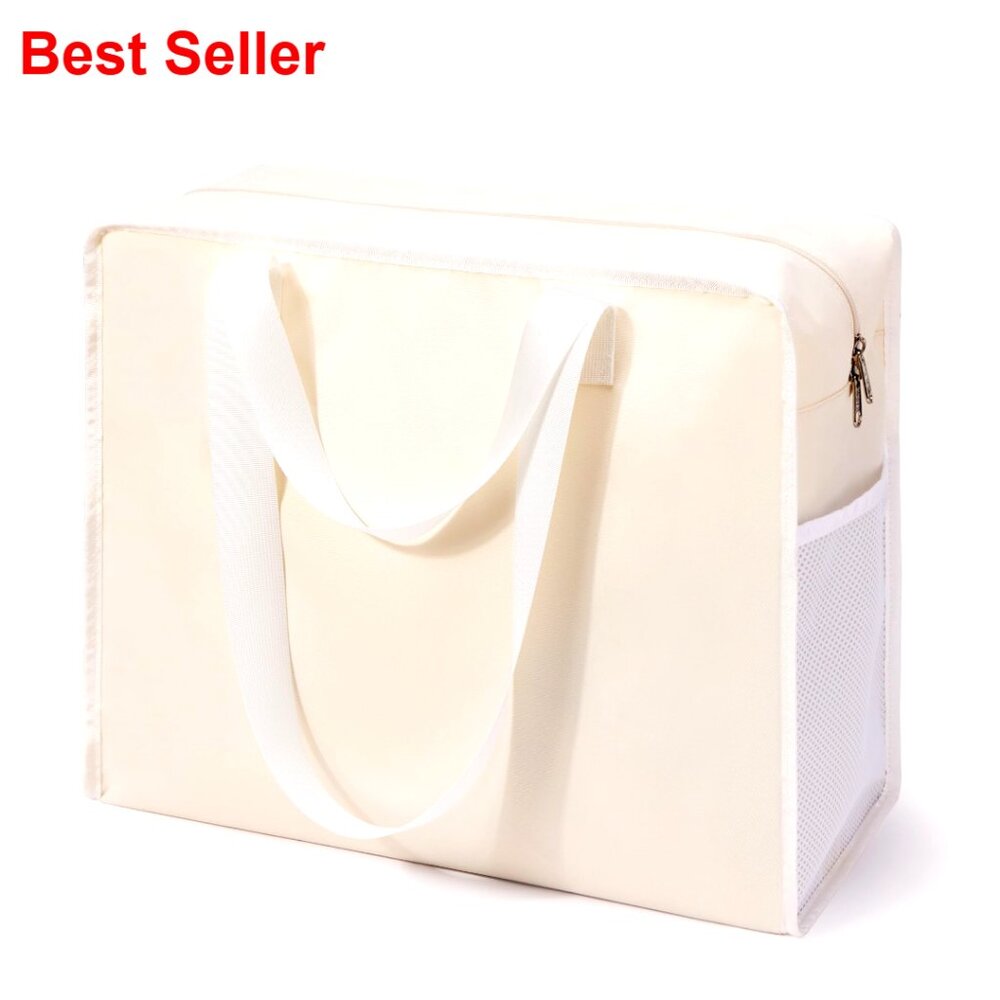 Large Waterproof Tote Bag 38L Foldable Travel Beach Bag with Zip Closure
